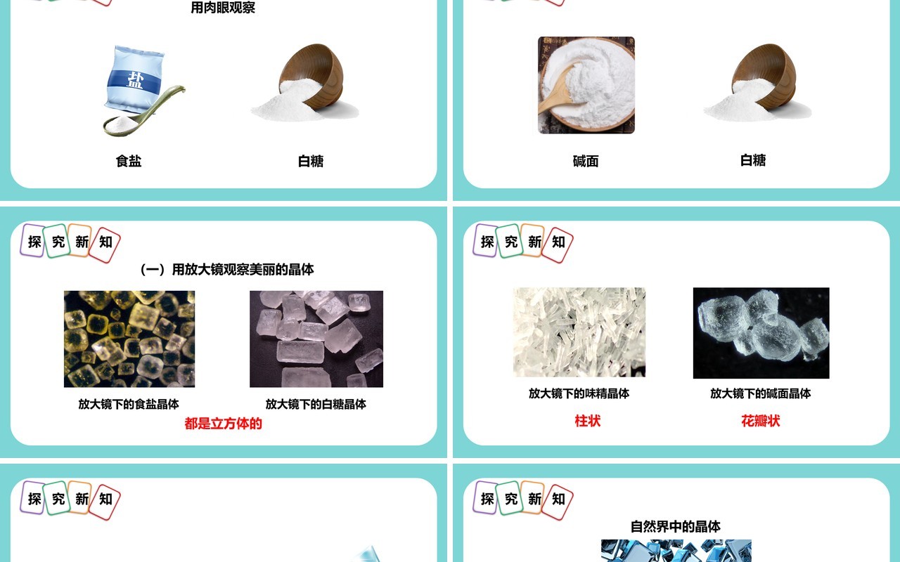 教科版六年级科学下册放大镜下的晶体课件PPT模板