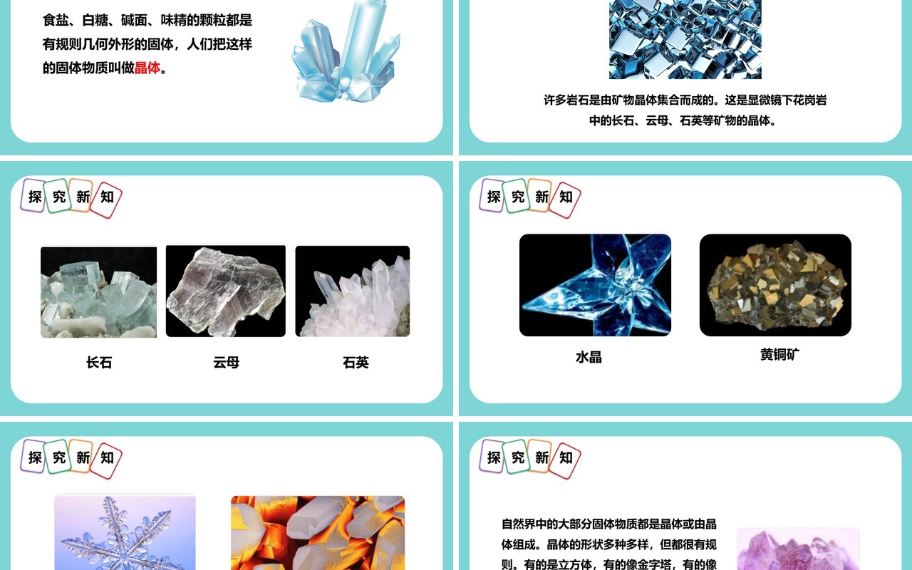 教科版六年级科学下册放大镜下的晶体课件PPT模板