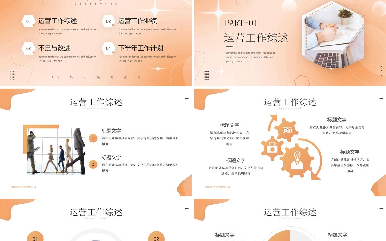 橙色商务风运营计划总结PPT模板