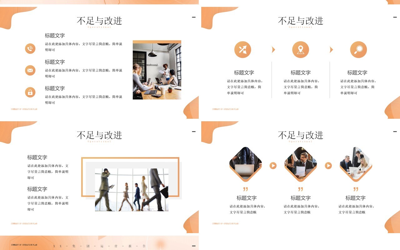 橙色商务风运营计划总结PPT模板