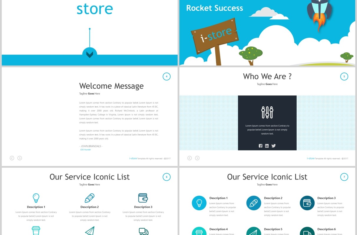 蓝色商务公司简介PPT版式设计模板store powerpoint template