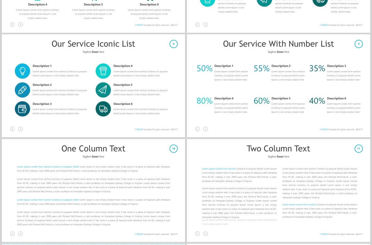 蓝色商务公司简介PPT版式设计模板store powerpoint template