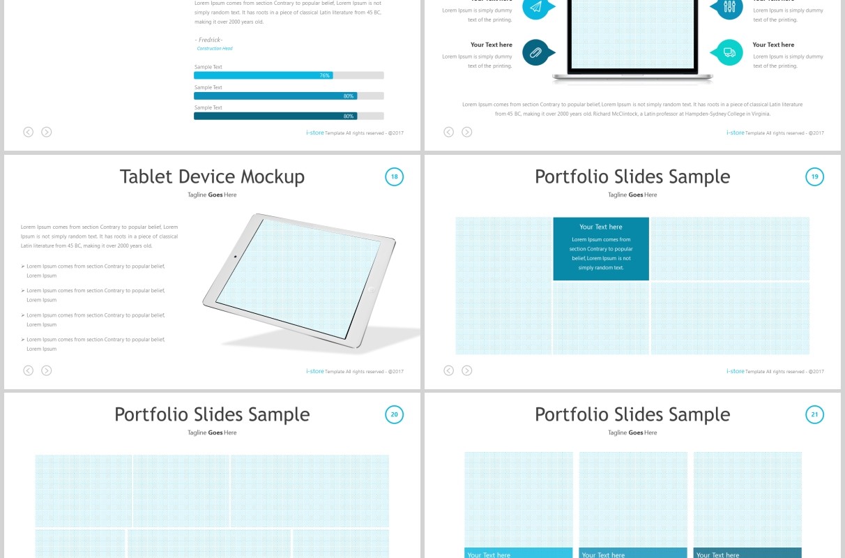 蓝色商务公司简介PPT版式设计模板store powerpoint template
