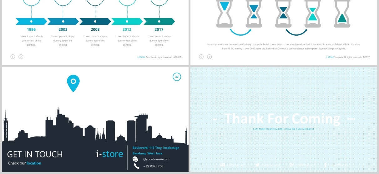 蓝色商务公司简介PPT版式设计模板store powerpoint template