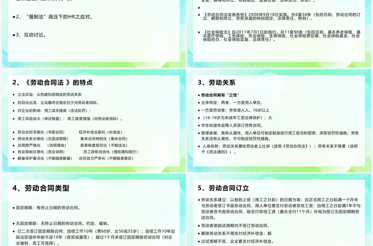 劳动合同法及实施条例规范与实物操作技巧PPT模板