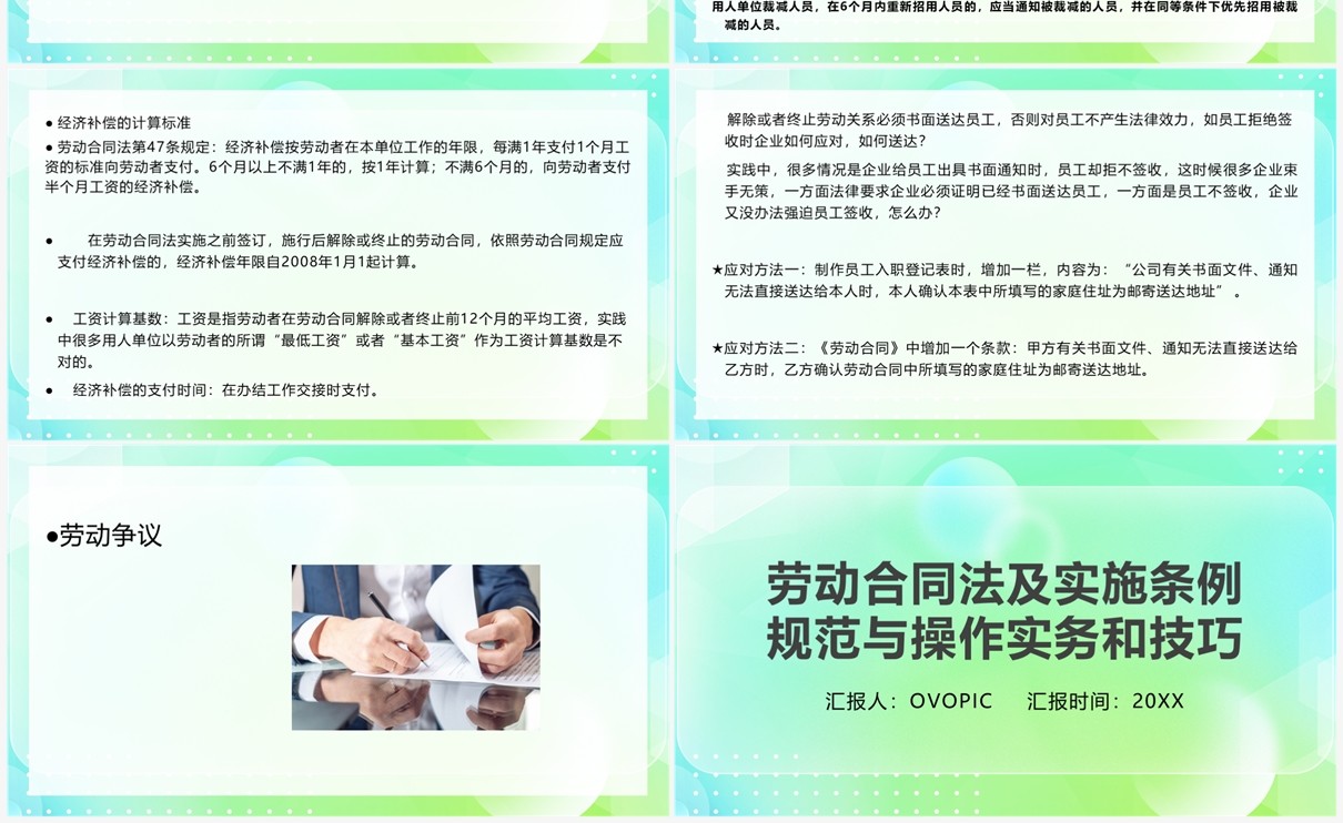 劳动合同法及实施条例规范与实物操作技巧PPT模板
