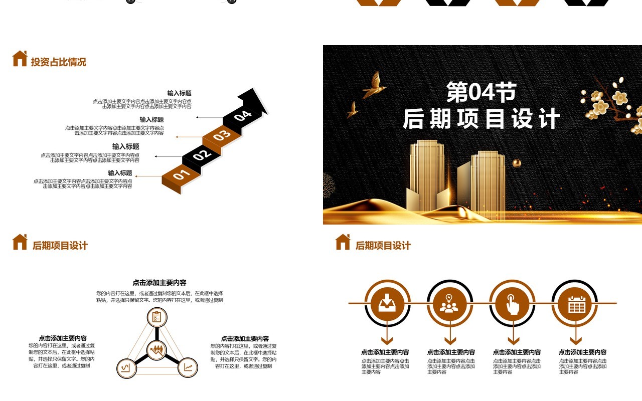 2021黑金房地产项目计划宣传报告通用PPT模板