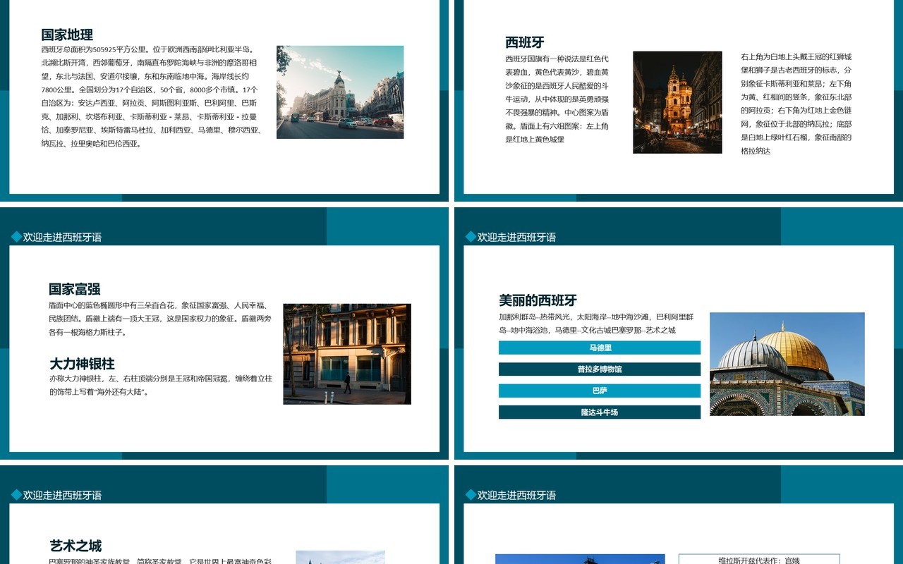 西班牙语入门学习欢迎走进西班牙语动态PPT模板
