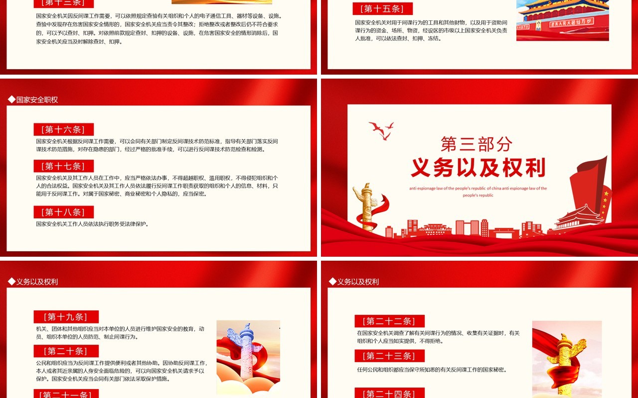 学习解读中华人民共和国反间谍法动态PPT模板