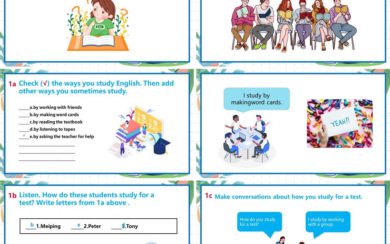 部编版九年级英语上册How can we become good learners第一课时PPT模板