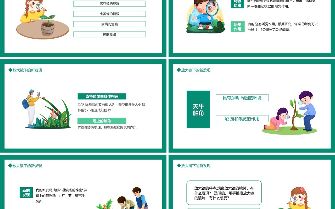 放大镜下的新发现动态PPT模板