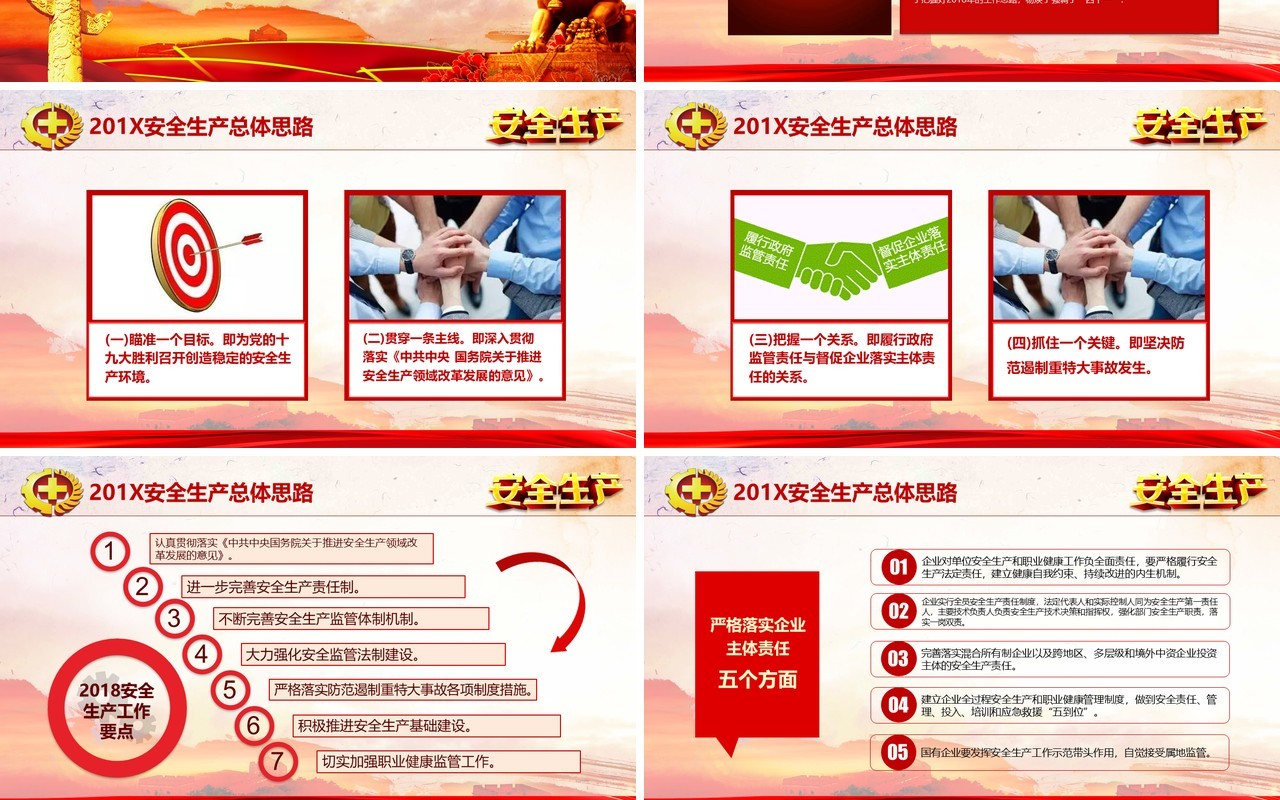红色大气安全生产模板PPT模板