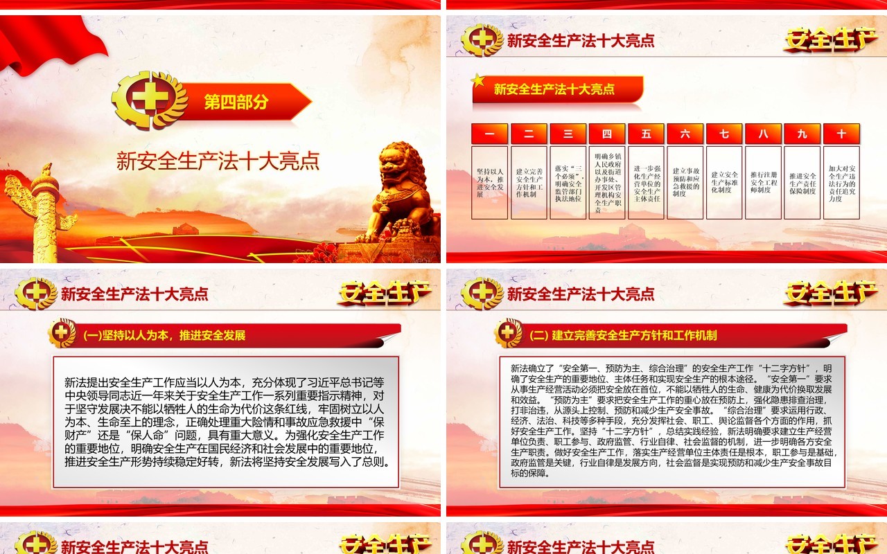 红色大气安全生产模板PPT模板