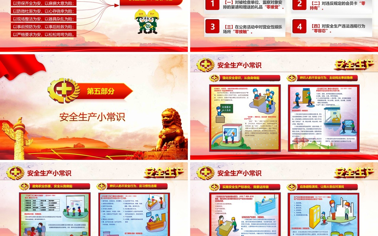 红色大气安全生产模板PPT模板