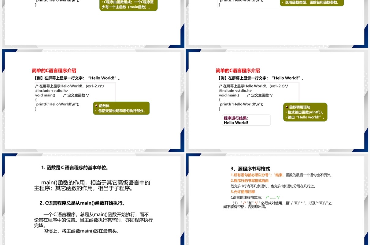 简约风C语言程序设计PPT模板