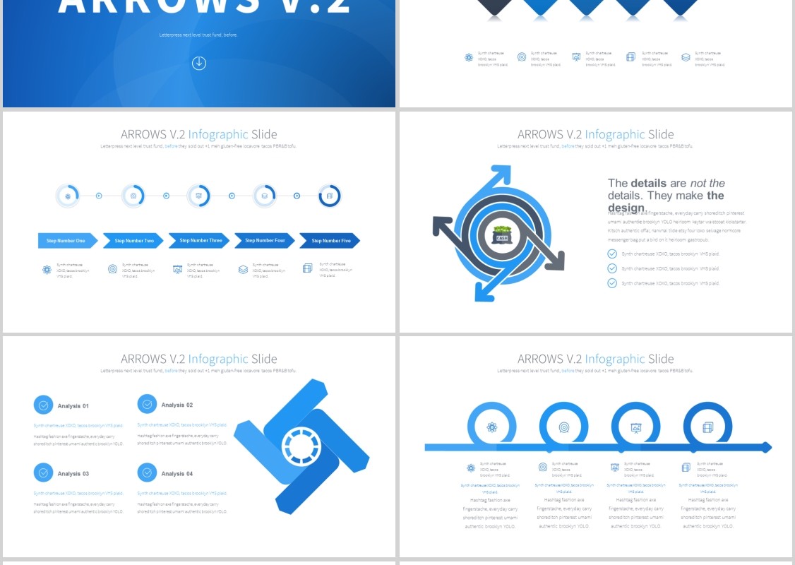 箭头PPT信息图表模板arrows v.2 powerpoint infographics slides