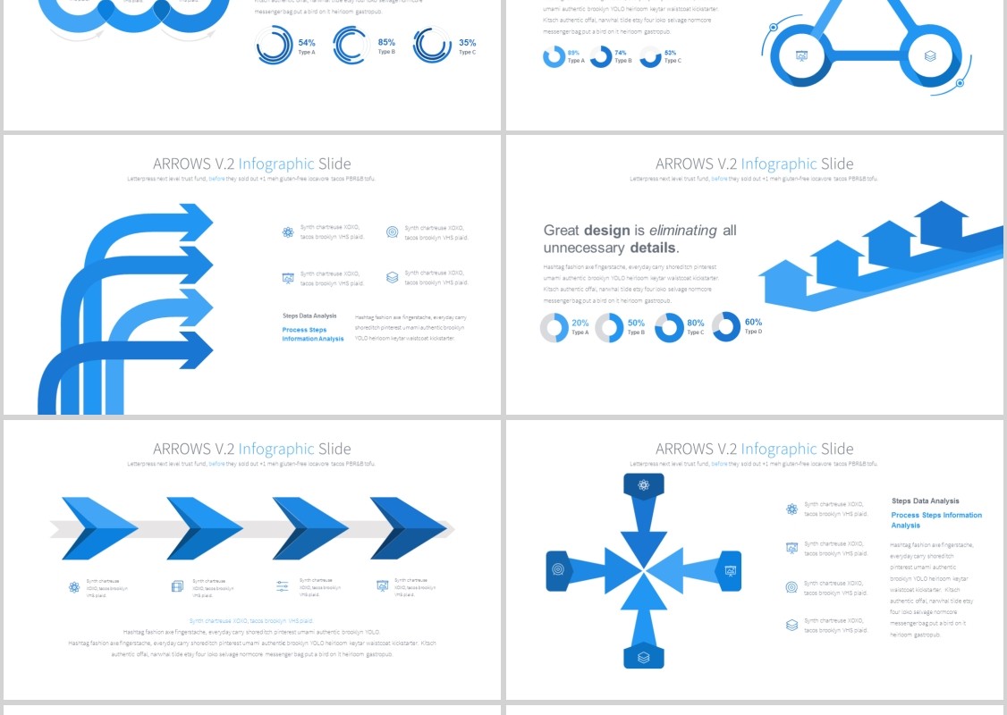 箭头PPT信息图表模板arrows v.2 powerpoint infographics slides