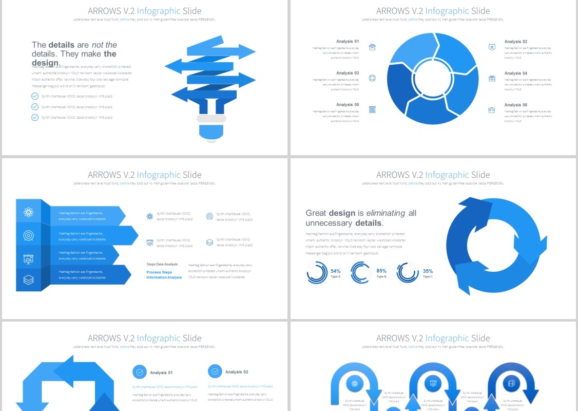 箭头PPT信息图表模板arrows v.2 powerpoint infographics slides