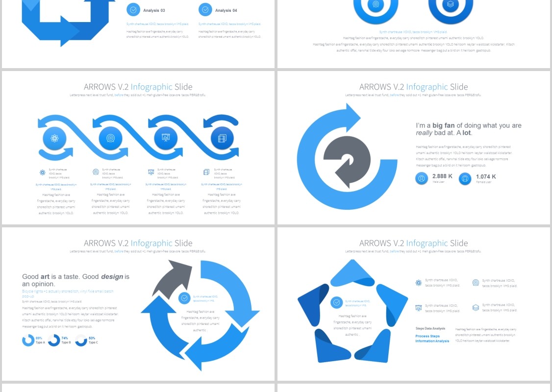 箭头PPT信息图表模板arrows v.2 powerpoint infographics slides
