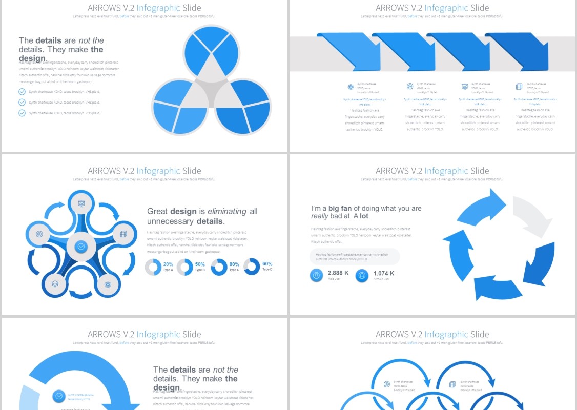 箭头PPT信息图表模板arrows v.2 powerpoint infographics slides