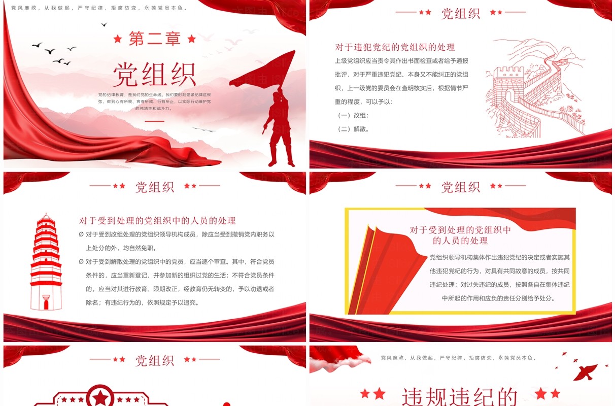 红色违规违纪的党员和党组织如何处理PPT模板