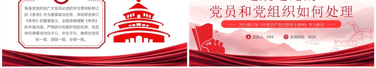红色违规违纪的党员和党组织如何处理PPT模板