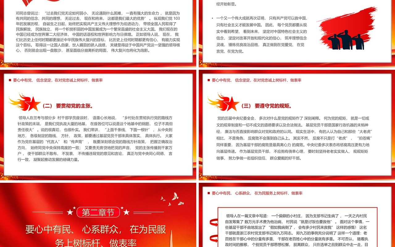 红色党政风做一名合格的共产党员PPT模板