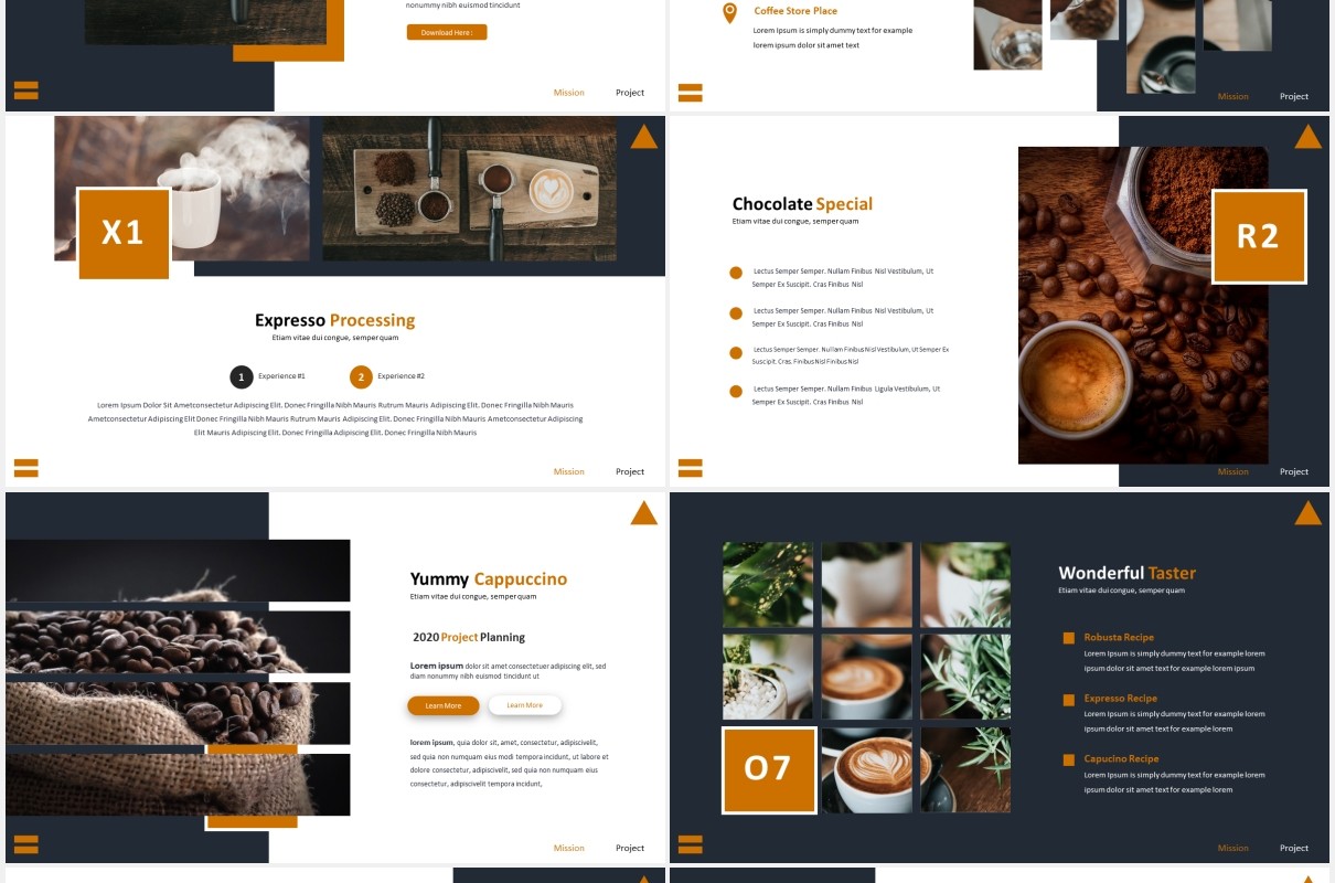 国外咖啡豆宣传介绍PPT模板Robusto Powerpoint Template