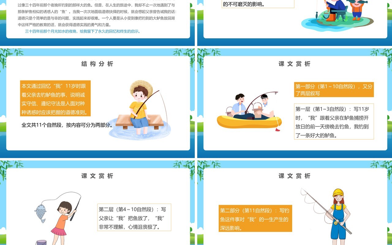 部编版五年级语文上册钓鱼的启示课件PPT模板
