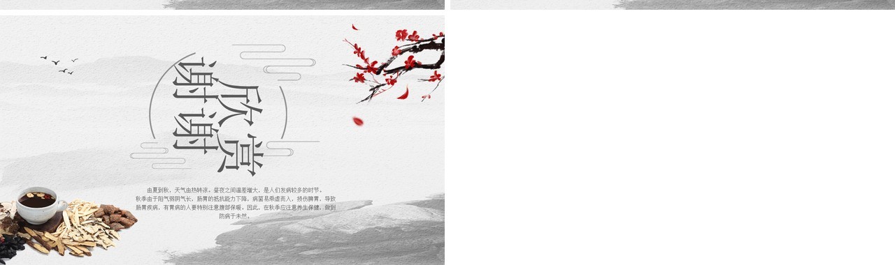 灰色中国风秋季养生宣传PPT模板