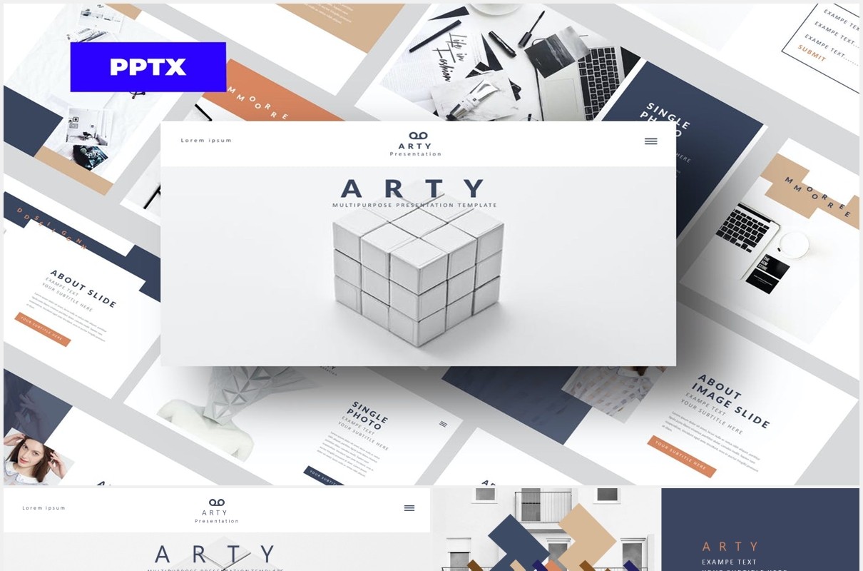 创意艺术作品展示PPT模板Arty - Powerpoint