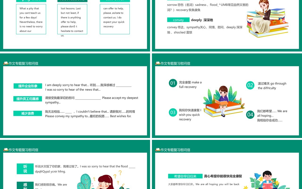 作文专题复习慰问信动态PPT模板
