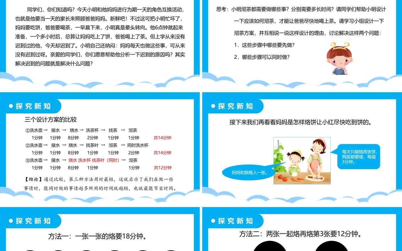 部编版四年级数学上册合理分配时间课件PPT模板