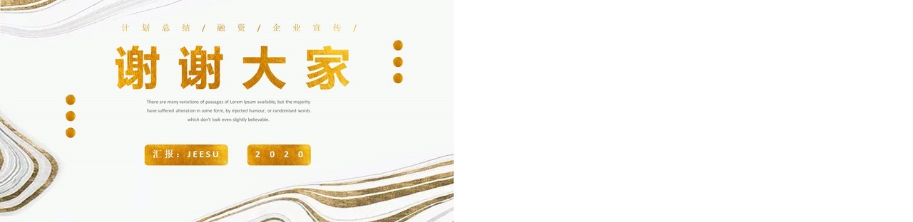 高端白金色融资计划书企业项目宣传PPT模板