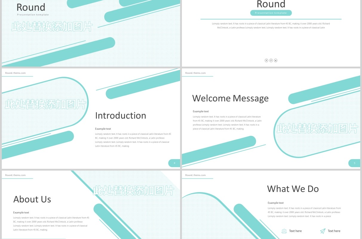 创意圆形插图公司介绍PPT模板信息图表Round - Powerpoint Template