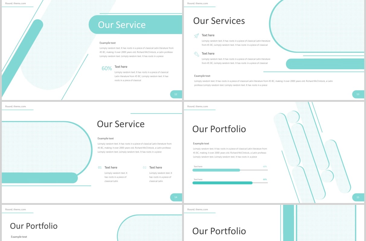 创意圆形插图公司介绍PPT模板信息图表Round - Powerpoint Template