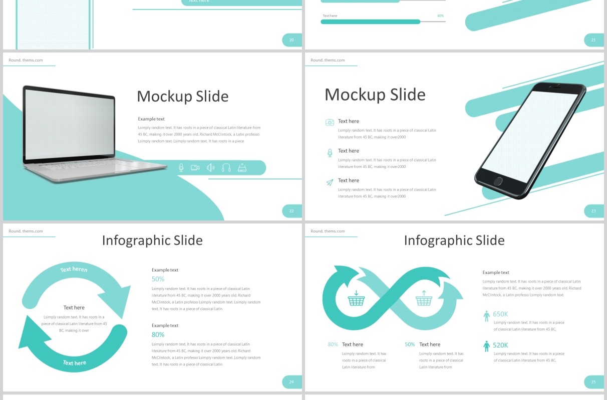 创意圆形插图公司介绍PPT模板信息图表Round - Powerpoint Template