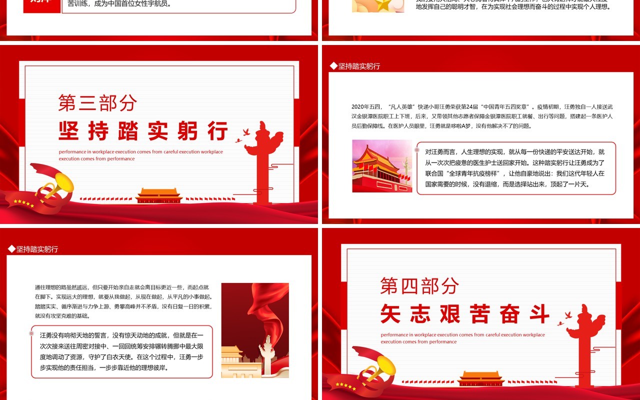 做新时代合格建设者和接班人庆祝中国共产主义青年团成立100周年动态PPT模板