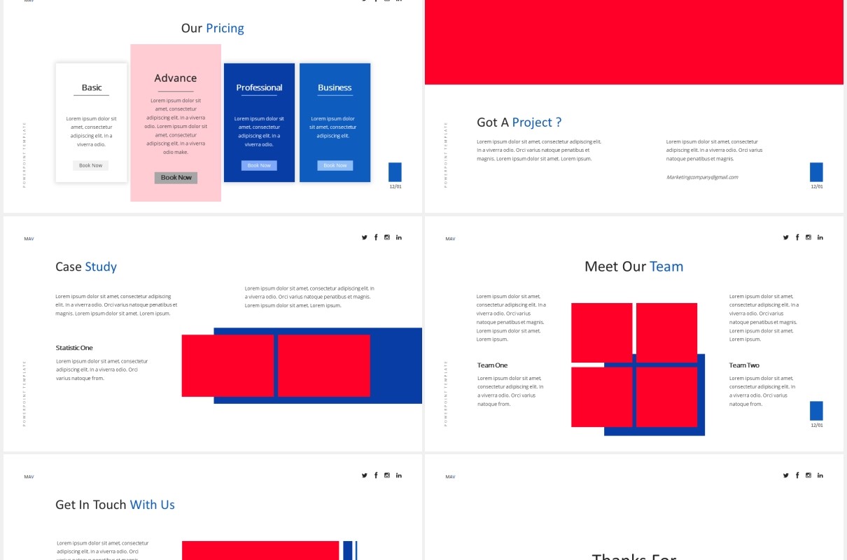 商业商务营销机构PPT图片排版设计素材Marketing Agency Powerpoint Template