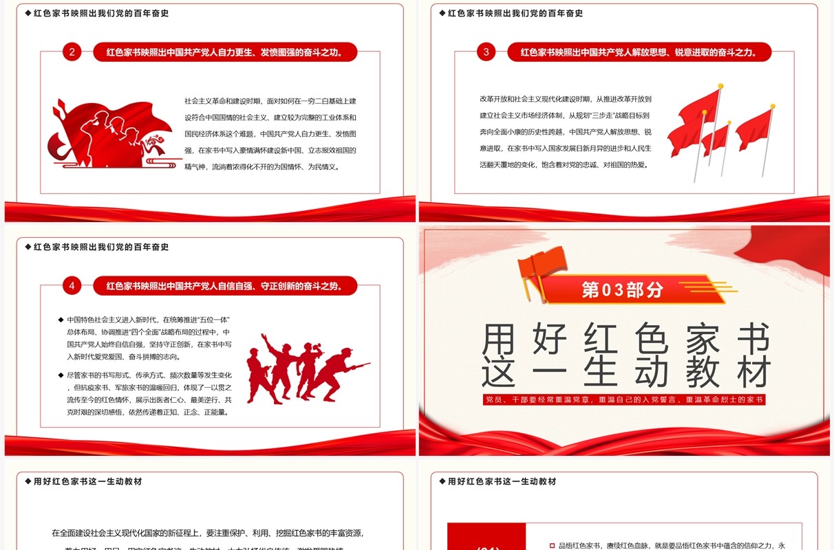 红色党政品悟红色家书赓续红色血脉PPT模板