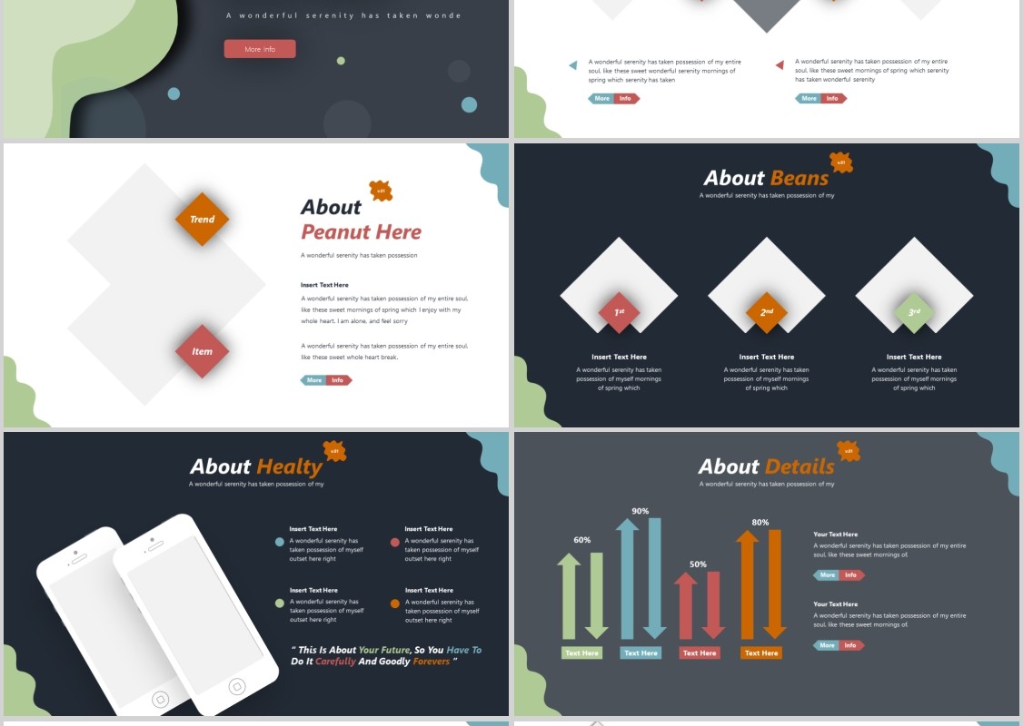 美食餐饮方案策划书PPT模板Beena Powerpoint Template