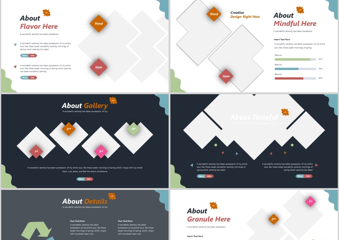 美食餐饮方案策划书PPT模板Beena Powerpoint Template