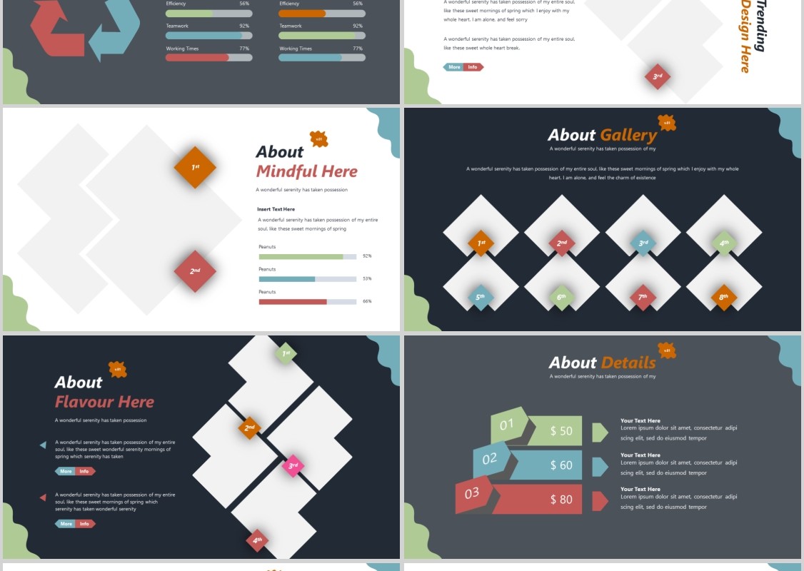 美食餐饮方案策划书PPT模板Beena Powerpoint Template
