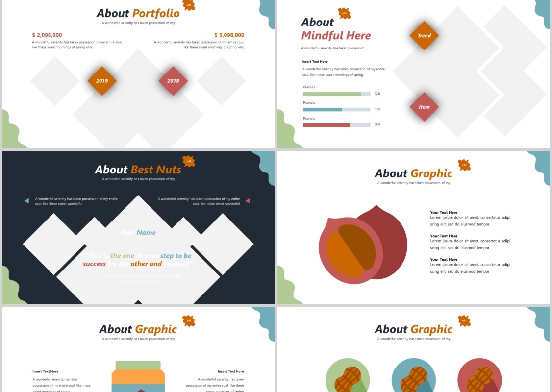 美食餐饮方案策划书PPT模板Beena Powerpoint Template
