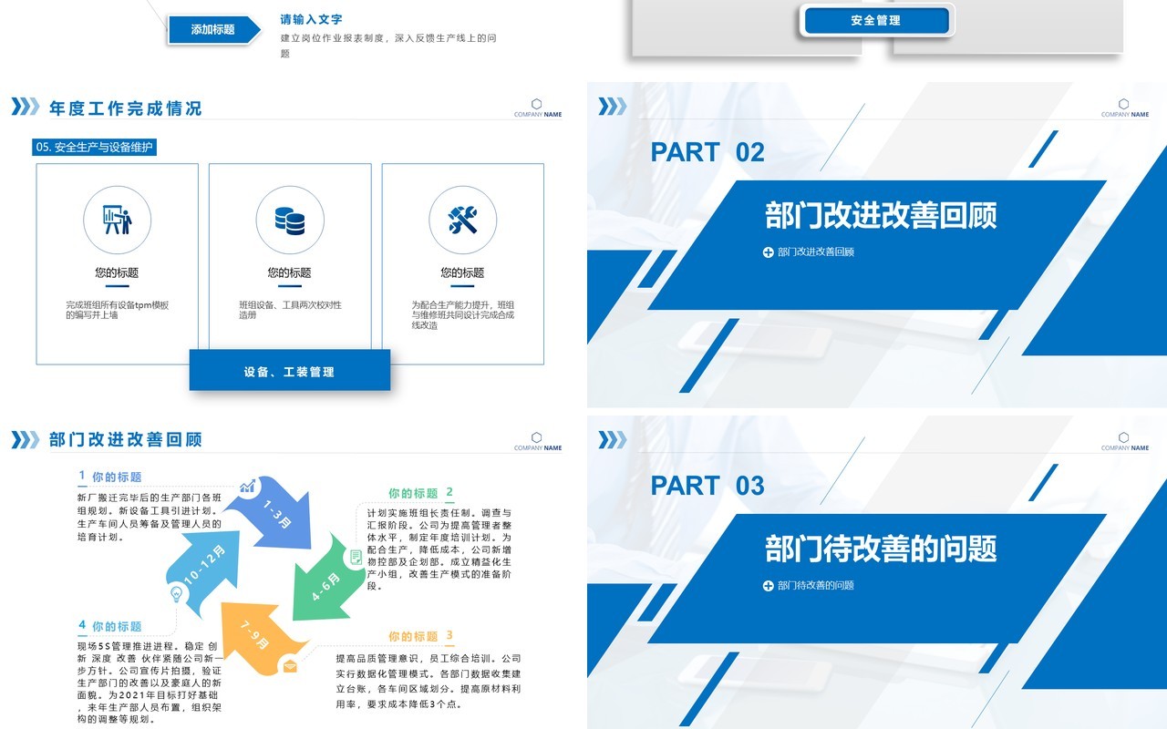 简约商务生产部年终总结工作报告PPT模板
