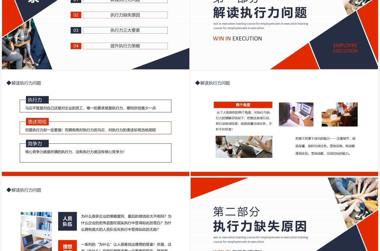 打造卓越的执行力赢在执行员工执行力培训课程动态PPT模板
