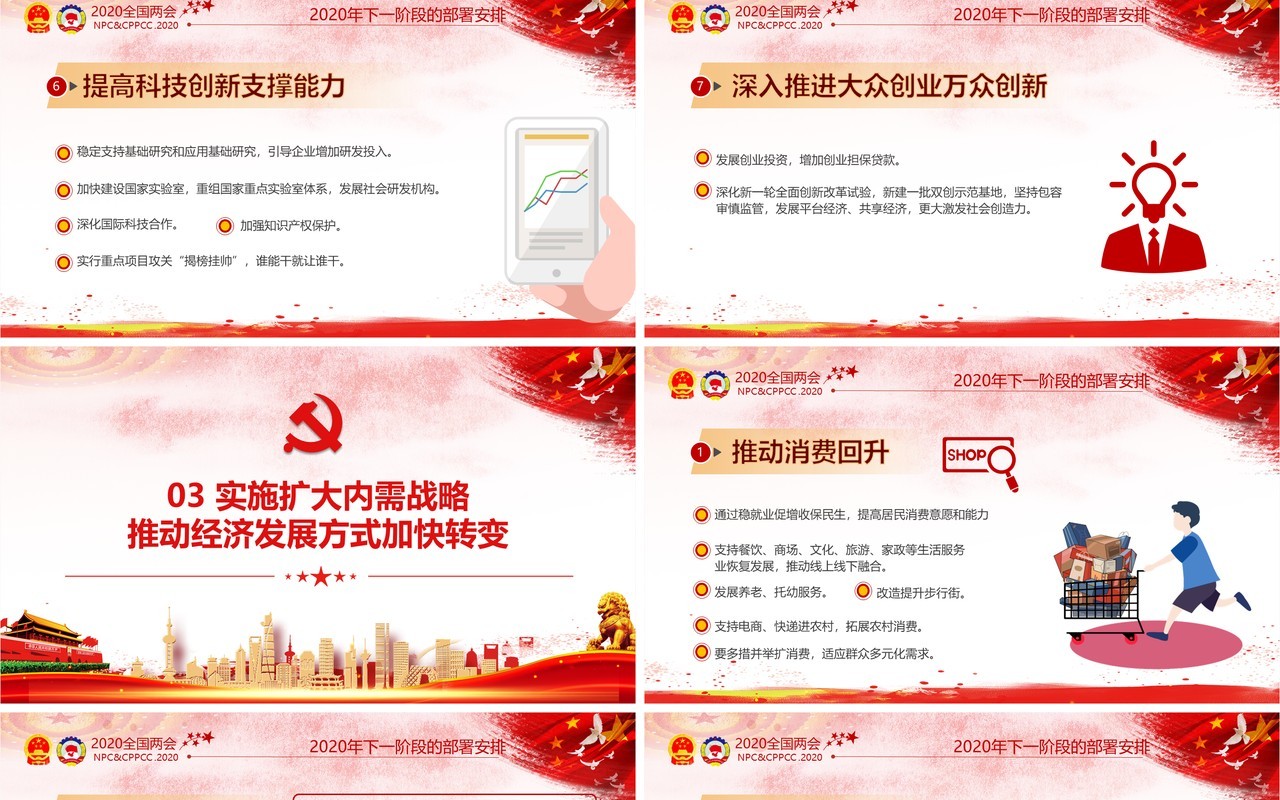 学习解读政府工作报告两会专题PPT模板