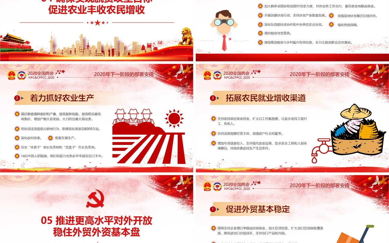 学习解读政府工作报告两会专题PPT模板