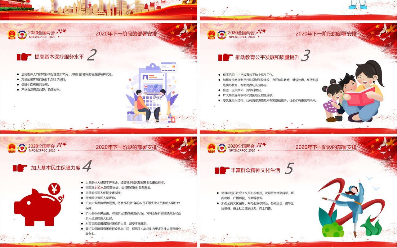 学习解读政府工作报告两会专题PPT模板