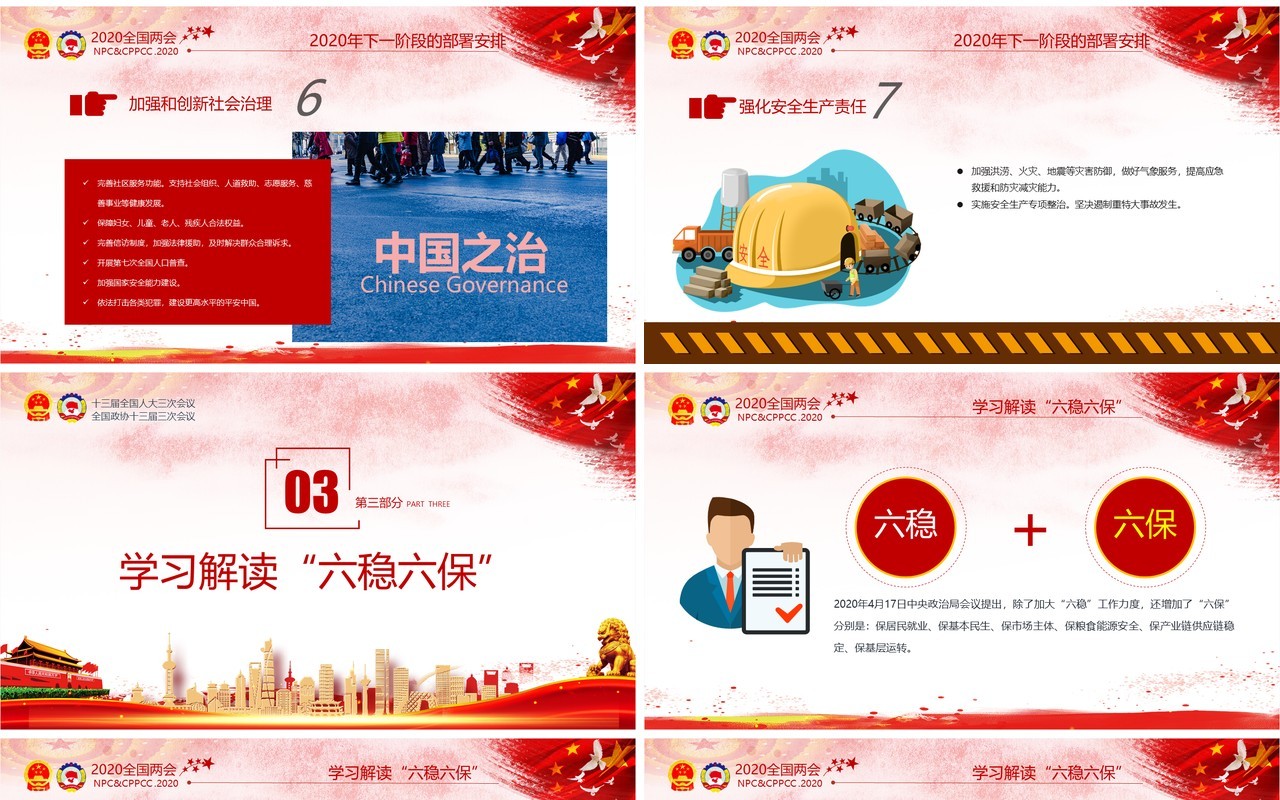 学习解读政府工作报告两会专题PPT模板